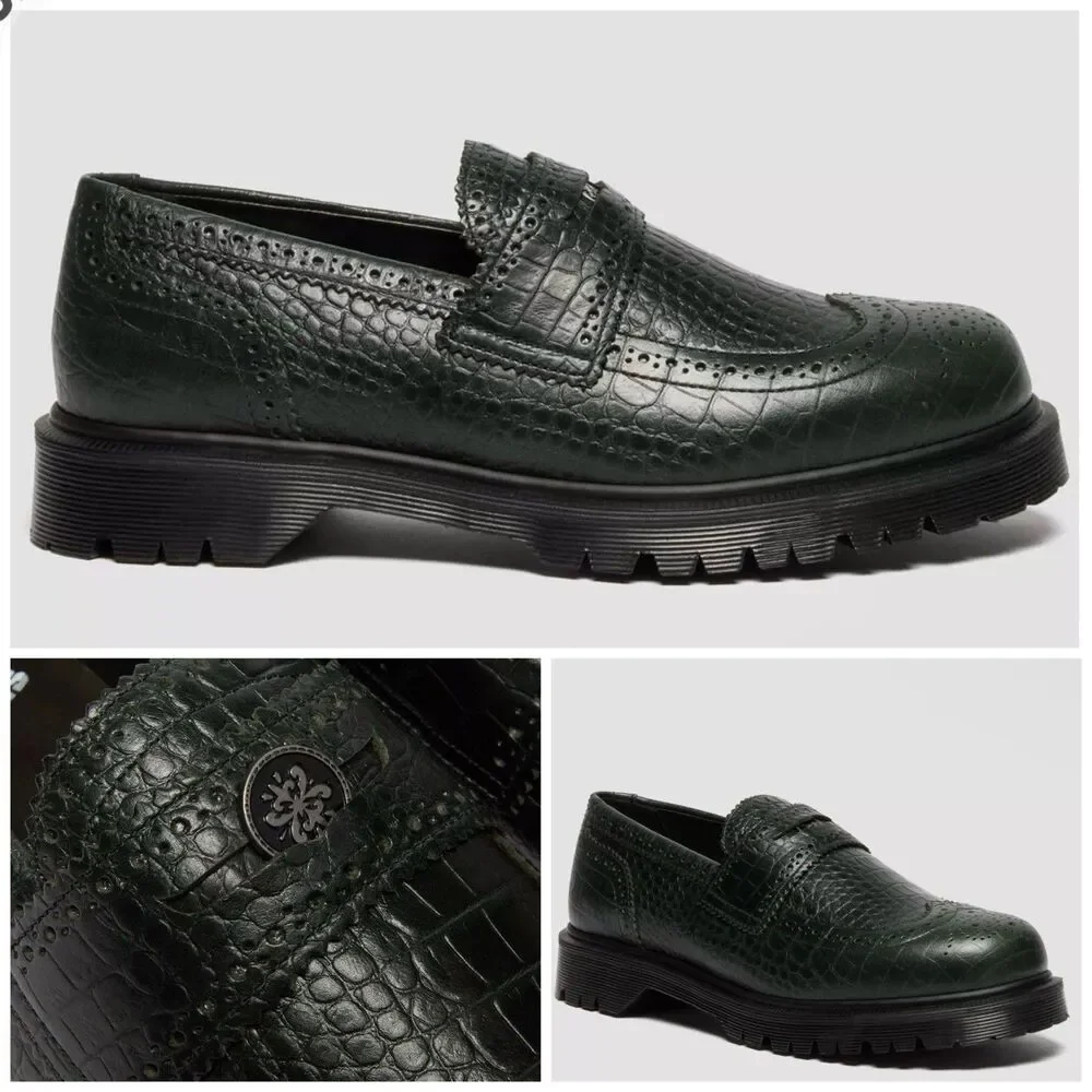Dr Martens Penton Brogue Croc Embossed Loafers
